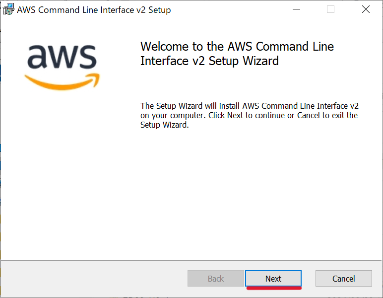 The first screen on the Setup Wizard