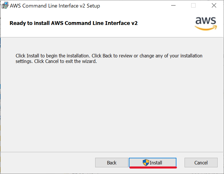 The confirmation screen on the Setup Wizard