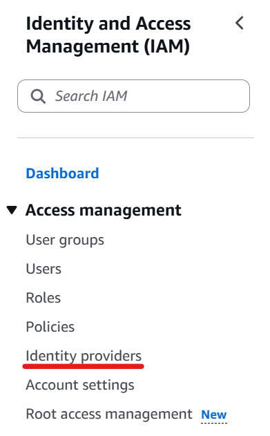 Side bar on IAM