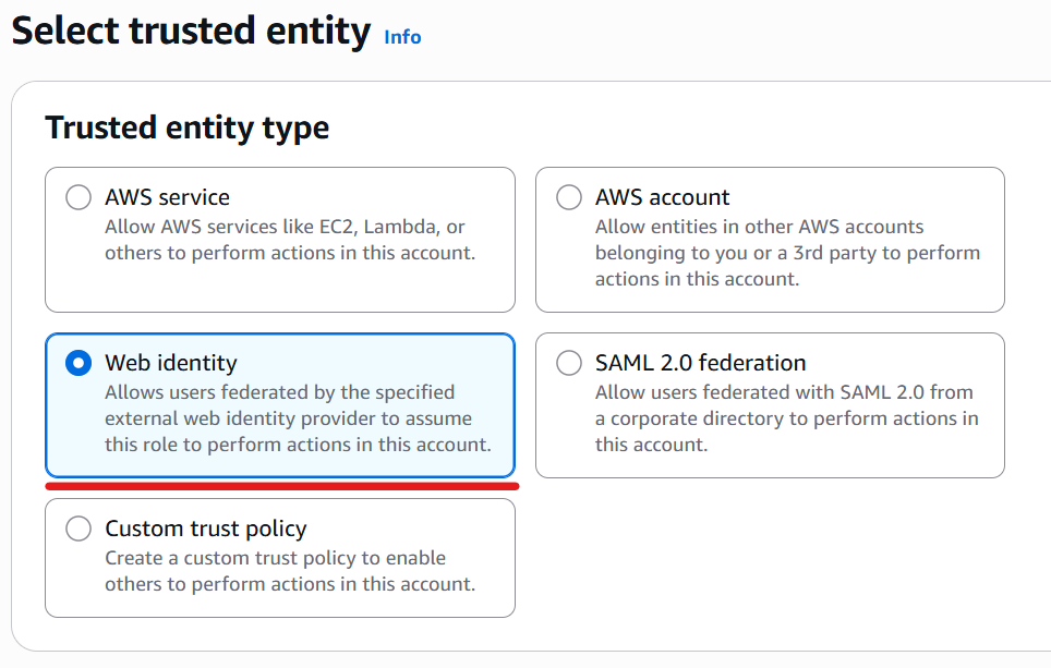 Select trusted entity screen1