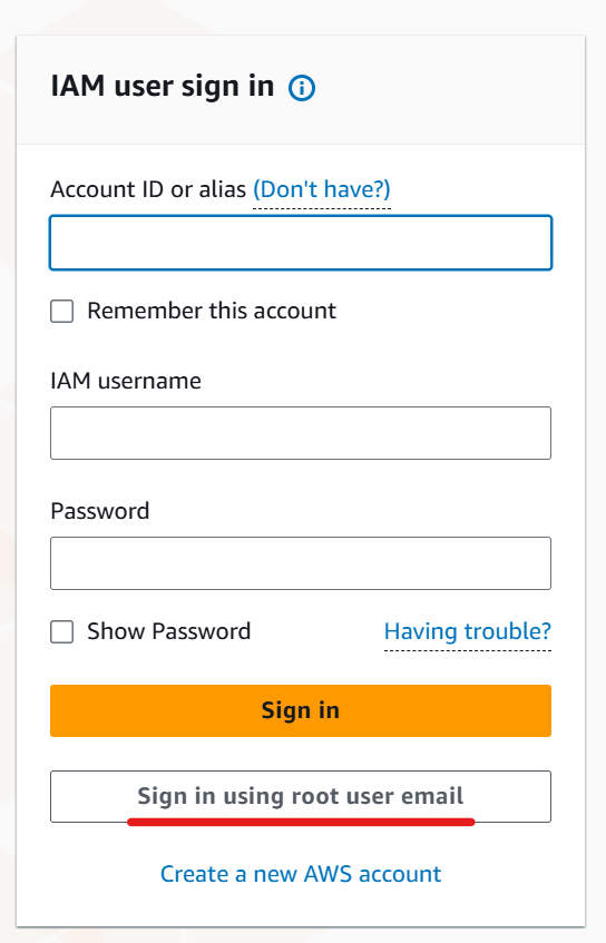 Sign in form