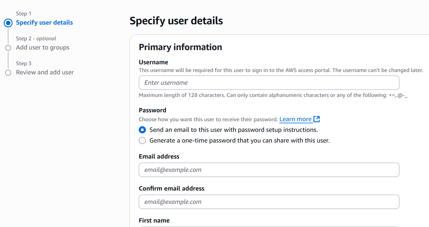 User Primary Information