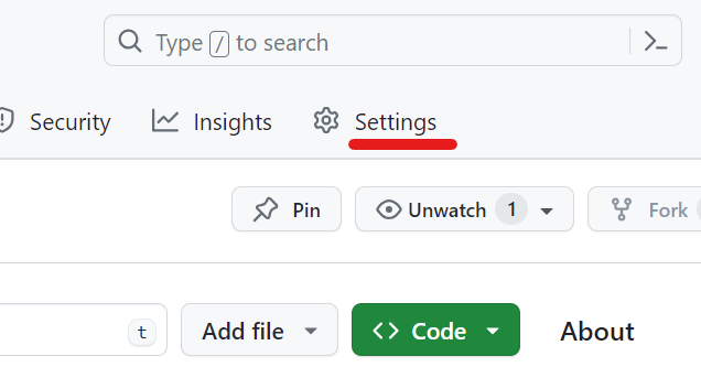 Settings button