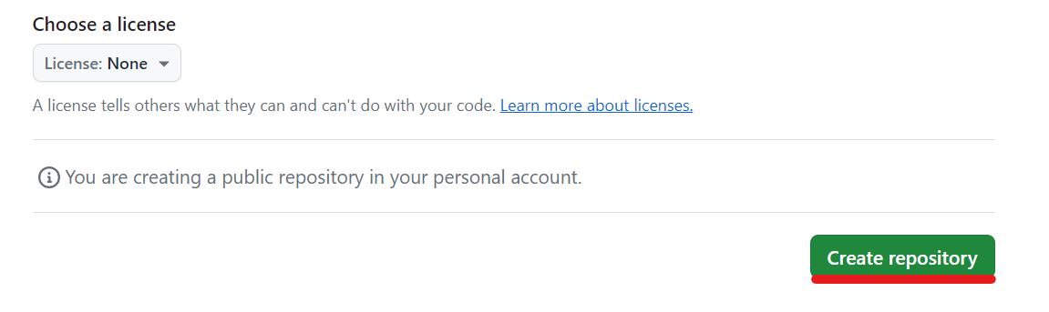 Create Repository Button
