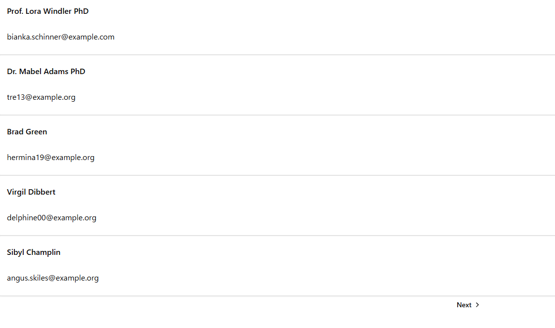 Users list Users list
