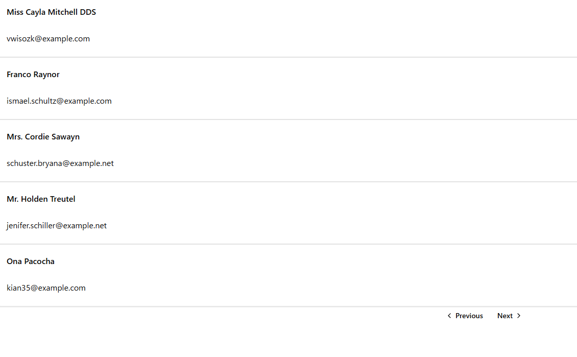 The second page of users list The second page of users list